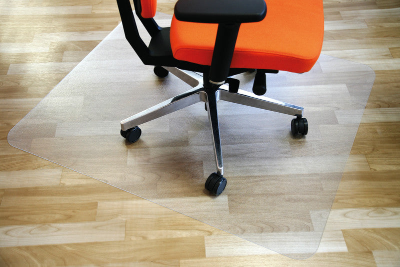 Q-connect Bodenschutzmatte – 90×120 cm, rPET, transparent