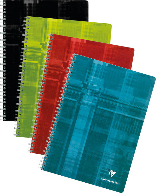 Clairefontaine Spiralheft A4, séyès 8 × 3 mm, Spiralbindung, Karton, 112 Blatt, 112 g/m² – farbig sortiert
