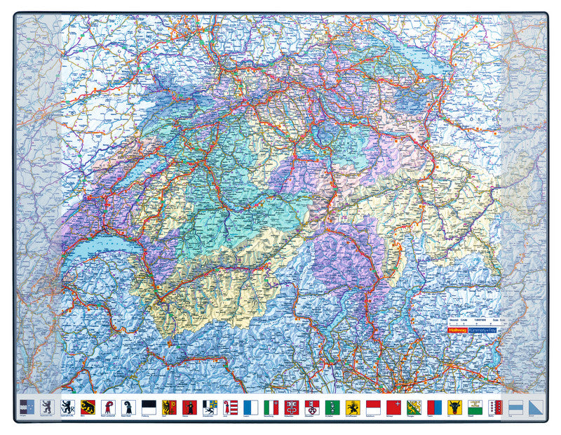 Hansa Schreibunterlage GeoPad – Schweiz, Deutsch – 650 × 500 mm – PP, rutschfest