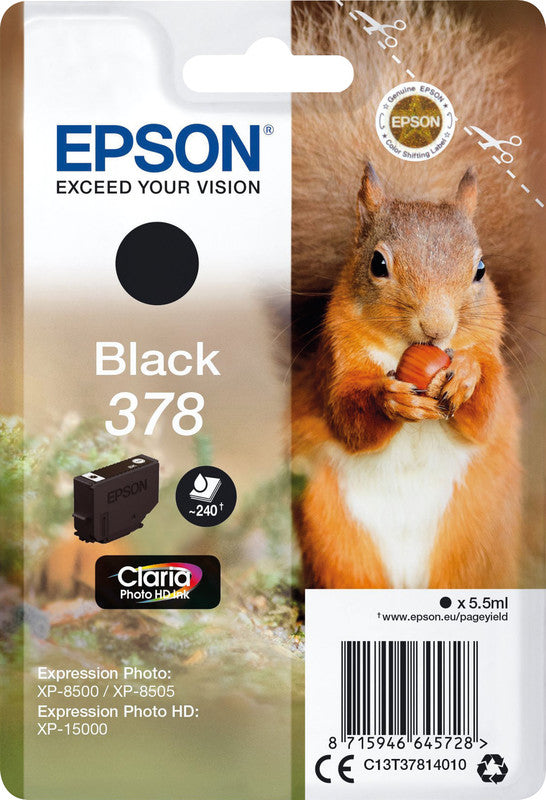 Epson Tintenpatrone 378, Schwarz, 240 Seiten