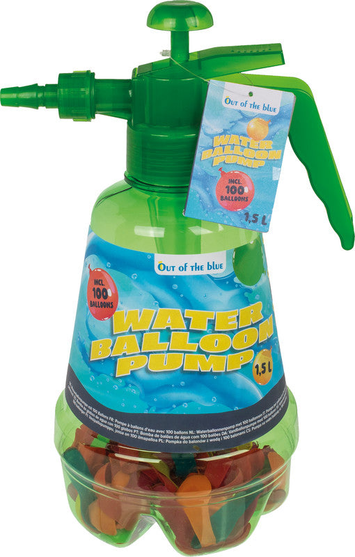 Out oft the blue Out of the Blue Wasserballonpumpe – 100 Wasserballons, Kunststoff, farbig