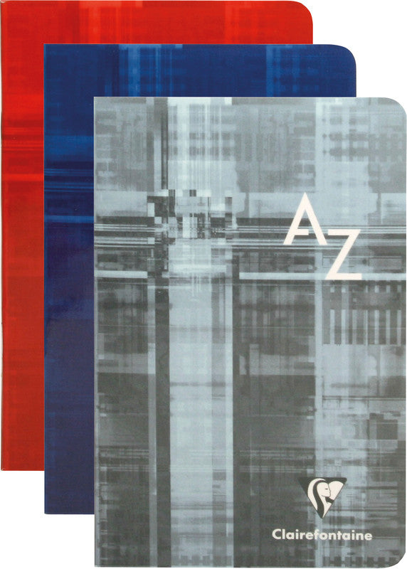 Clairefontaine Notizheft mit Register A–Z, Klammerheftung, Karton, 96 Seiten, 90 g/m² – farbig sortiert