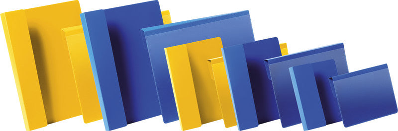 Durable Kennzeichnungstaschen mit Falz – 297 × 210 mm, blau, wiederablösbar, für A4 quer