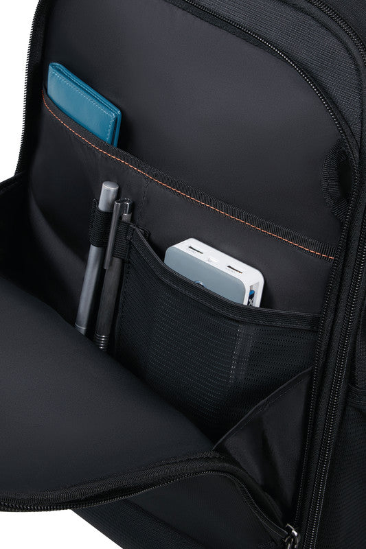 Samsonite Network 4 Notebook-Rucksack – 25 l, Aufsteckfunktion, Recyceltes PET (rPET), Schwarz