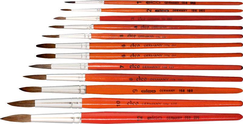 Elco pinsel Elco Aquarellpinsel – Ponyhaar, Ø 5 × 180 mm, Aluminiumzwinge, für Gouache, Zeichenkohle, Farbstifte (u. a.)