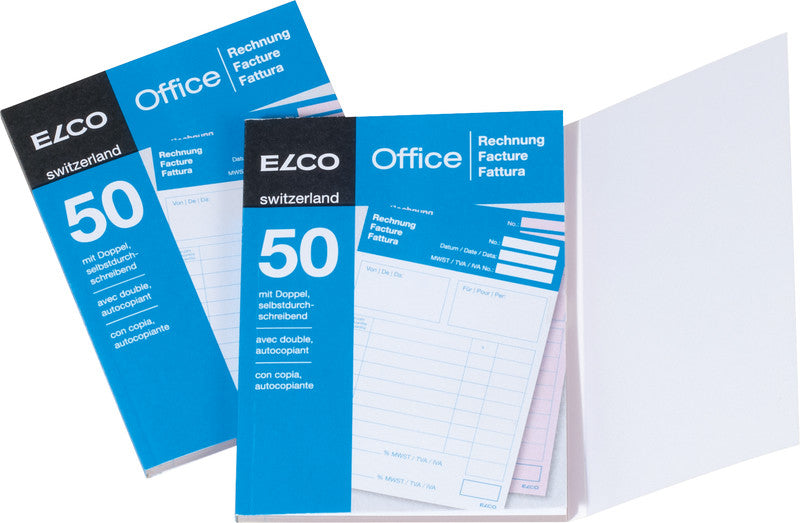 Elco Formularblock – Rechnung, mehrsprachig, 50 Blatt, A5