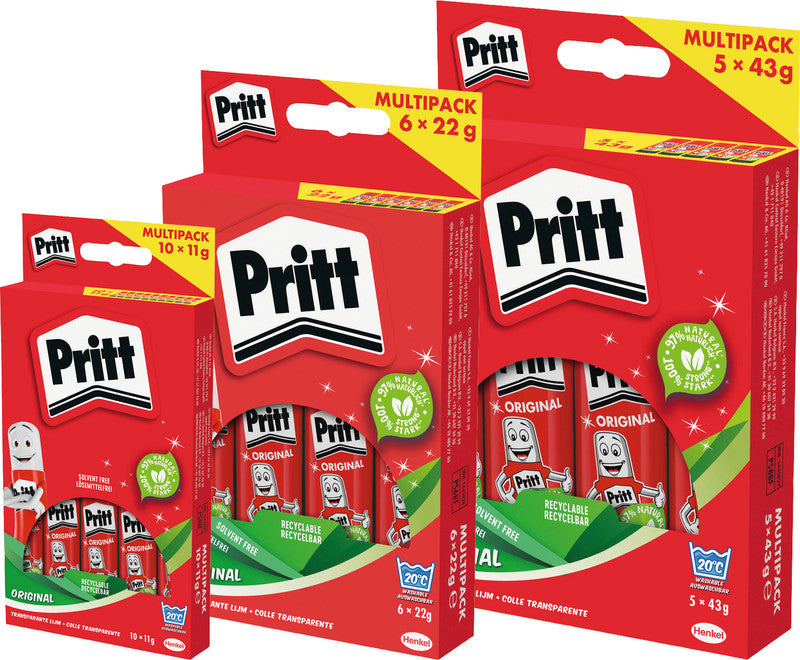 Pritt Klebestift – permanent, transparent, lösemittelfrei, schnelltrocknend, 11 g, für Papier, Karton, Fotos