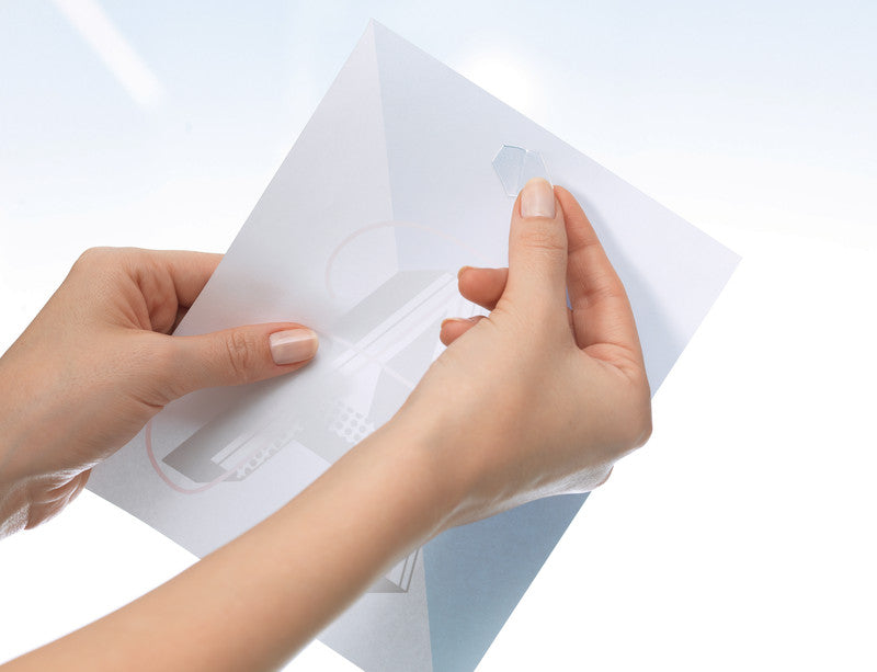 TESA TACK Doppelseitige Klebepads – wiederablösbar, transparent, wiederverwendbar, 36 Stk., für Papier, leicht