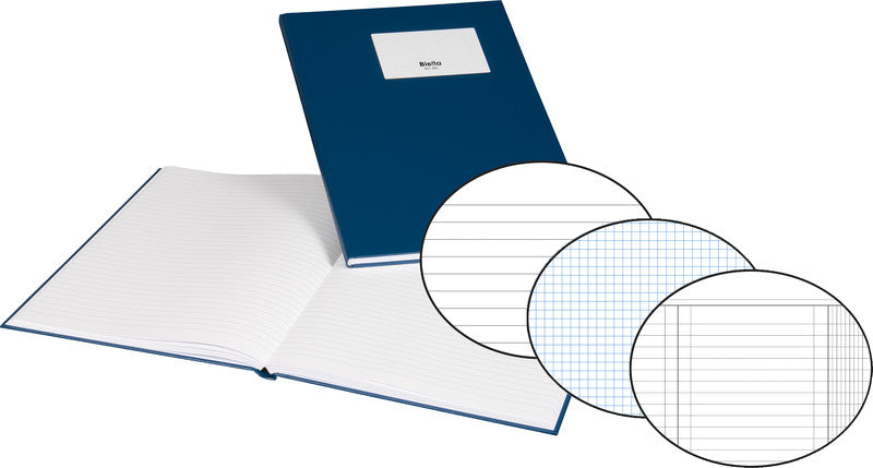 Biella Geschäftsbuch A4, 4 mm kariert, Fadenheftung, Karton, 120 Seiten, 100 g/m² – blau