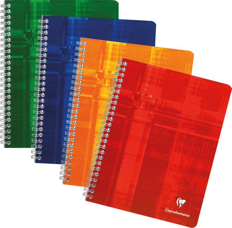 Clairefontaine Spiralheft, 170 × 220 mm, kariert, Spiralbindung, Karton, 50 Blatt, 50 g/m² – sortiert