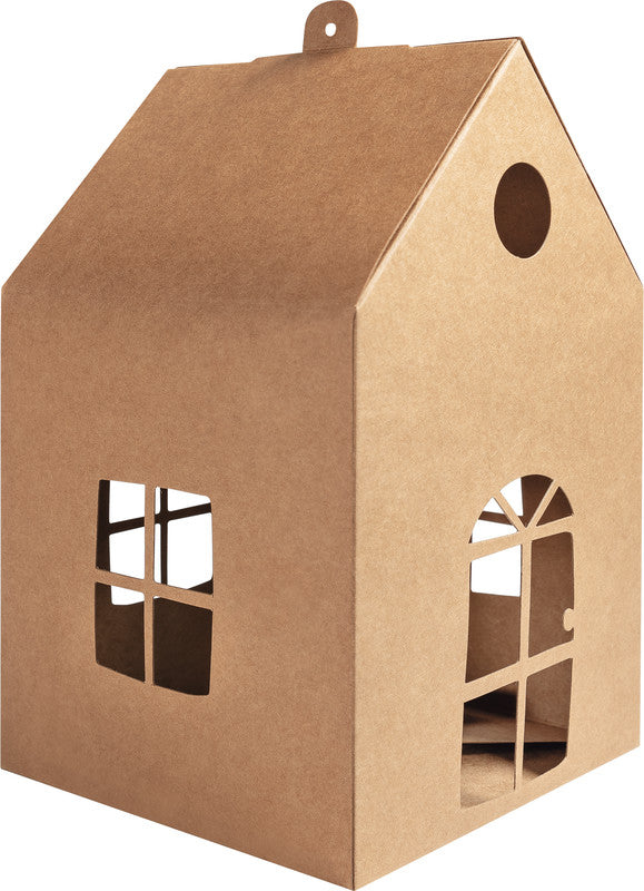 Folia Blank Kraftkarton-Häuschen – Braun – 11 × 19 × 11 cm – 6 Stück