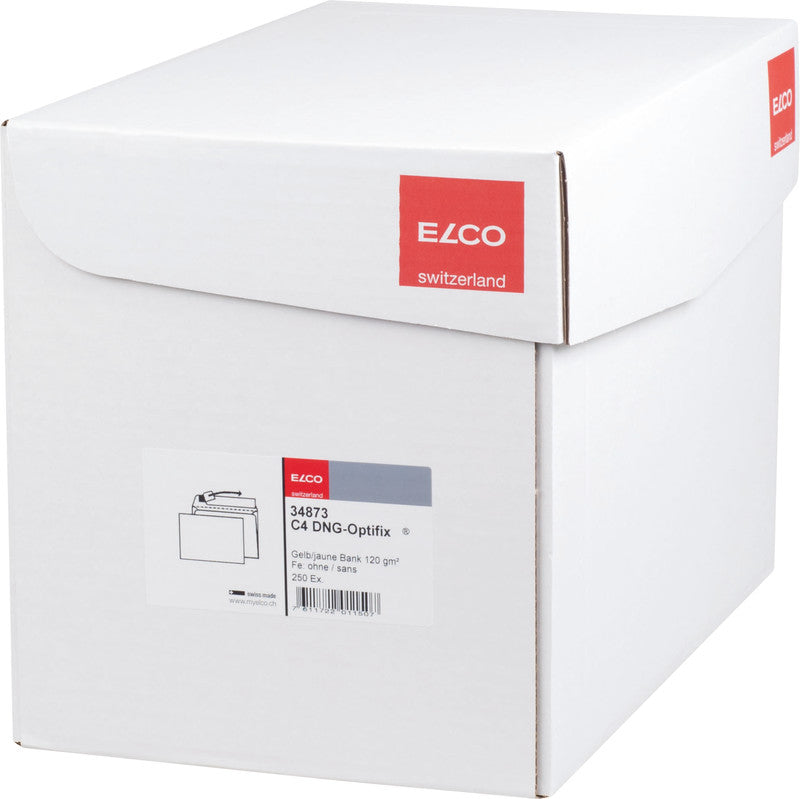 Elco Couvert C4, ohne Fenster, selbstklebend, gelb, 120 g/m² – 250 Stk.