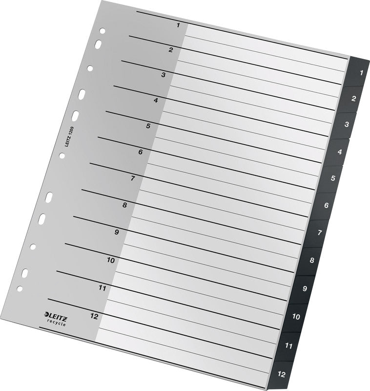 Leitz 12090000 Register – PP, schwarz, unbedruckt