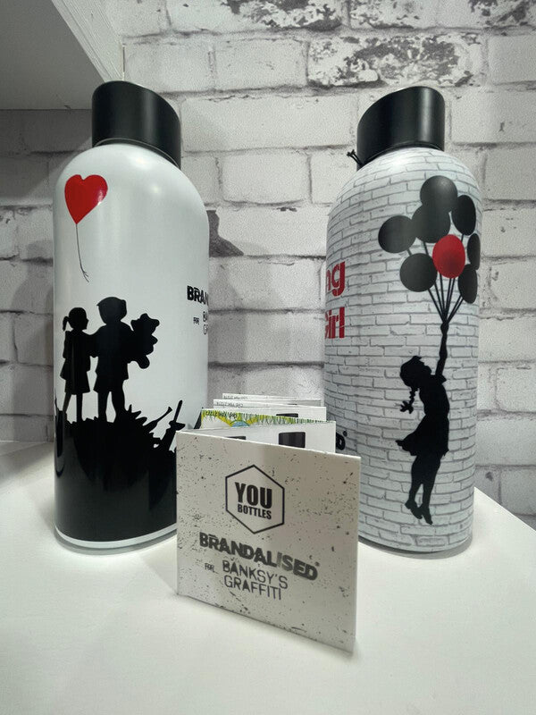 Youbottles Trinkflasche Dual – 5 dl – Edelstahl, isoliert, Schraubverschluss – Banksy Flying Girl
