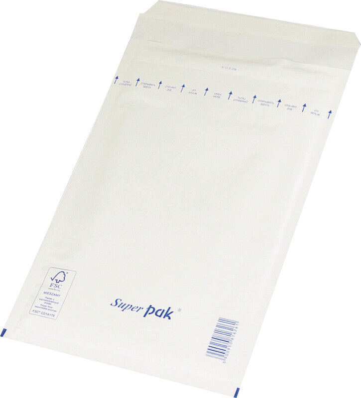 Office products Luftpolstertasche – 220 × 340 mm, weiss, selbstklebend – 10 Stück
