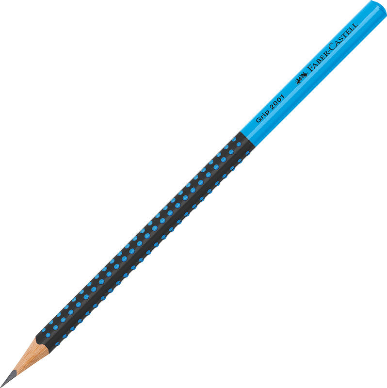Faber-Castell Grip 2001 Zweifarbiger Bleistift, Dreikant, Grip-Zone HB Mine Ø 2 mm Schwarz/Blau