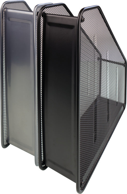 Helit Stehsammler – Stahl, ohne Beschriftungsfeld, schwarz, 80×290×315 mm