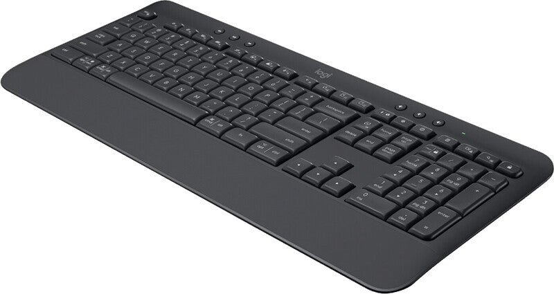 Logitech K650 – Tastatur, kabellos (Bluetooth/2,4 GHz), mit Handballenauflage – für Windows, macOS & Android