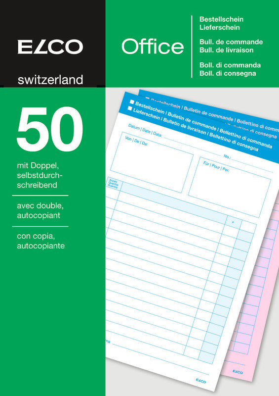 Elco Formularblock – mehrsprachig, 50 Blatt, A5