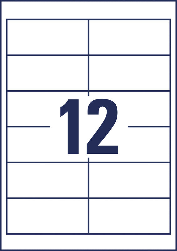 Avery Etiketten, 97 mm × 42 mm, weiss, Papier, permanent, 220 Blatt (2640 Etiketten)