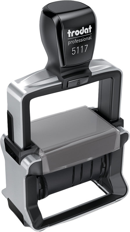 Trodat Motivstempel Professional 4.0 – Motiv: Wort- und Datum, Metall, 47 × 4 mm