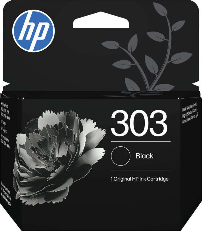 HP 303 Schwarz Tintenpatrone (Original) – 200 Seiten – für HP Envy 6200/7134/7220e … – T6N02AE