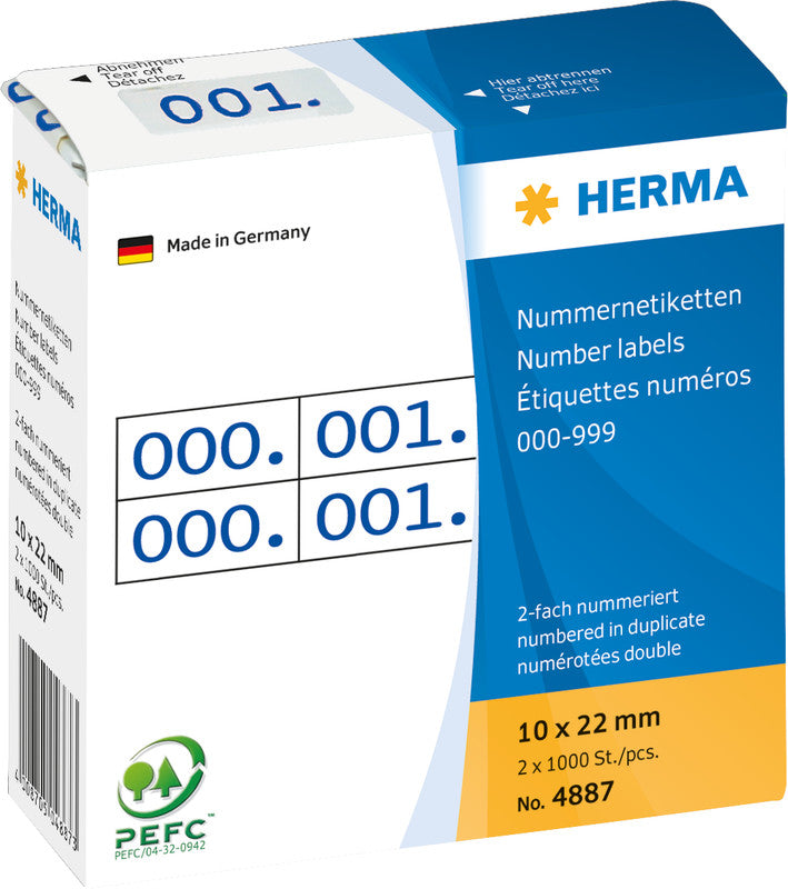 HERMA Etiketten für Preisauszeichner – rechteckig 10 × 22 mm, permanent, blau, 2 Rollen (2'000 Stk.)