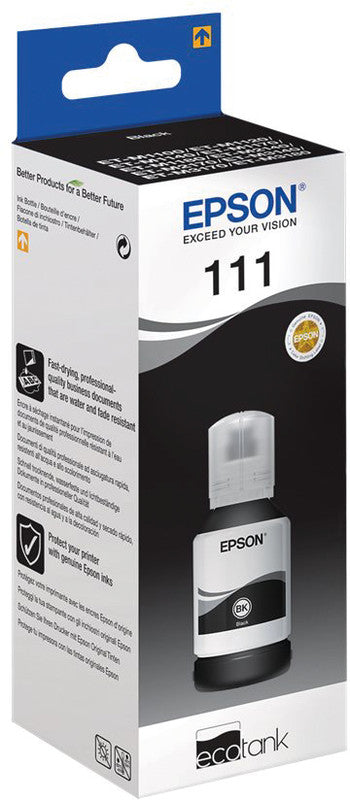 Epson 111 – Tintenflasche, Schwarz, bis zu 6'000 Seiten – für EcoTank ET-M3180, ET-M3170, ET-M3140 und andere