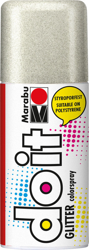 Marabu do it – Farbspray – Silber Glitter, 150 ml, für Karton, Holz & Glas