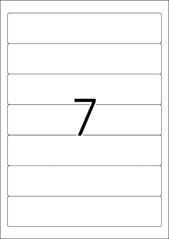 HERMA Ordneretiketten, 192 mm × 38 mm, weiss, Papier, permanent, Packung 25 Blatt (175 Etiketten)