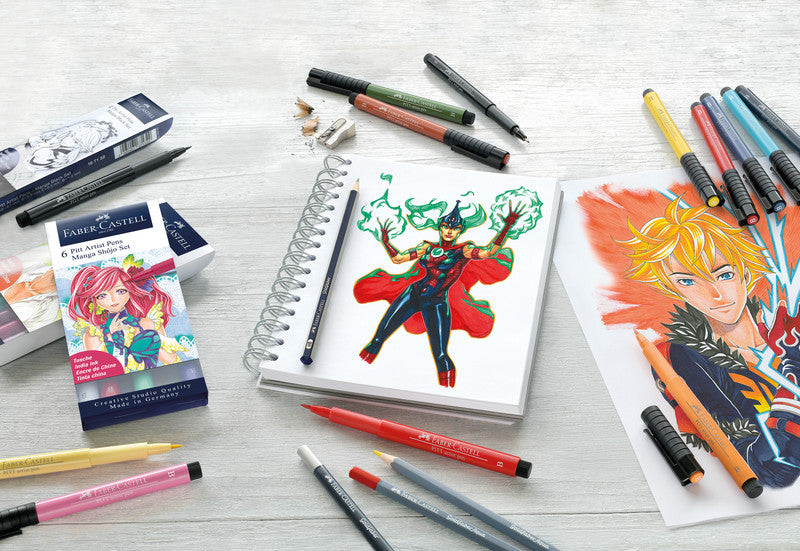 Faber-Castell Filzstifte, wasserfest, 6 Farben