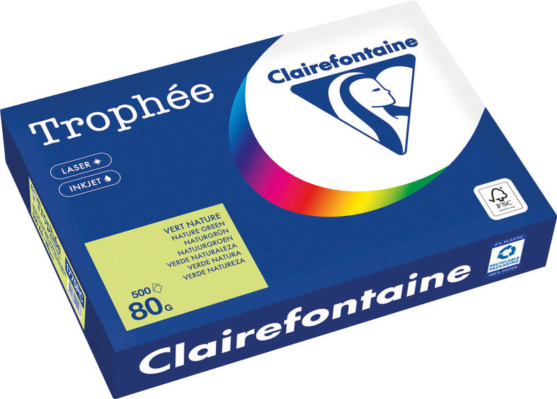 Clairefontaine Kopierpapier – A4, 80 g/m² – für Inkjet/Laser/Kopierer – FSC, EU Ecolabel – 500 Blatt