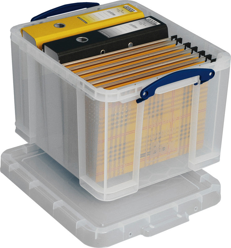 Really Useful Boxes Stapelbox, 480 × 390 × 310 mm, 35 l, Kunststoff, Transparent, Verstärkter Boden