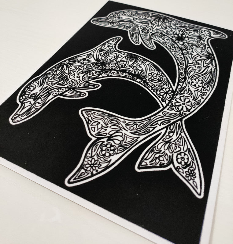 Tataruga Samtbild Malkarton, Karton, 21 × 29,7 cm, schwarz