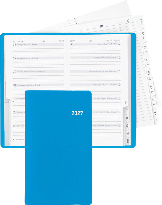 Biella Planer Bern Agenda – 1 Woche/1 Seite, geheftet, 8,7 × 15,3 cm, 2027, mehrsprachig