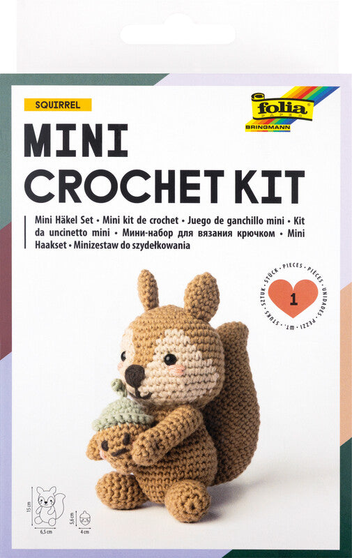 Folia Mini-Häkelset Eichhörnchen – Mehrfarbig