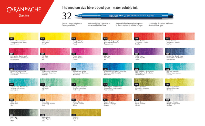 Caran d-Ache Caran d'Ache – Filzstifte, Strichbreite 2,8 mm, auswaschbar, 24 Farben