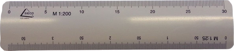 Sieco Wandtafel-Lineal 15 cm – Kunststoff, weiss