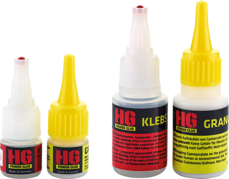 HG Klebstoffe HG Power Glue Klebstoff-Set/Koffer – extra stark, wasserfest, für Industrie, Haushalt, Werkstatt, 20 g + 40 g