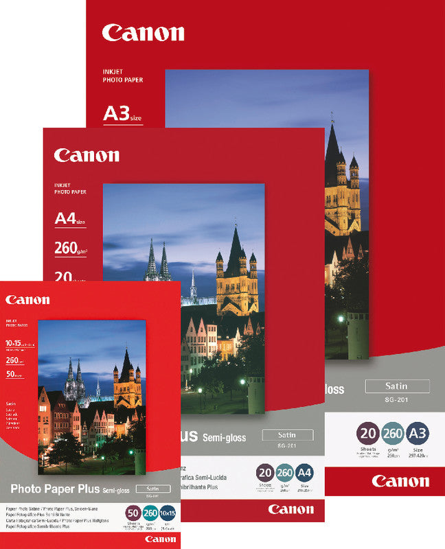 Canon Fotopapier – seidenmatt, 100 × 150 mm, 260 g/m², 50 Blatt – für Inkjet-Drucker