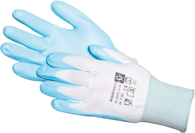 Arbeitshandschuhe, Feinstrick PU-beschichtet – Grösse 10 – Nylon, EN 388:4131, Weiss