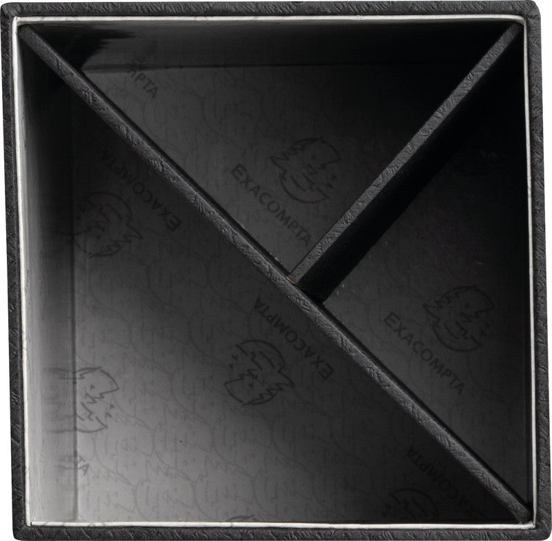 Exacompta OfficeByMe 67601E Stifteköcher – 3 Fächer, Schwarz, Karton, B 91 × H 108 × T 91 mm, 8er-Set