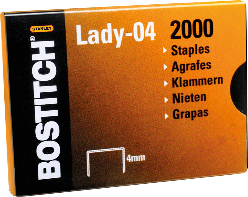 Bostitch Heftklammern – für Bostitch HP65 LadyPlier – 4 mm – Metall, silber – 2000 Stk.