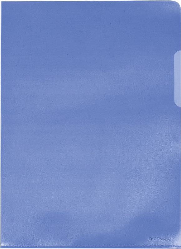 Q-CONNECT Sichtmappe A4 – Blau, Polypropylen, 120 µm, genarbt, blendfrei, 100er-Pack