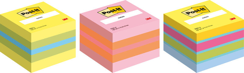 3M Post-it Haftnotizen – 51×51 mm – Mehrfarbig, 400 Blatt, PEFC