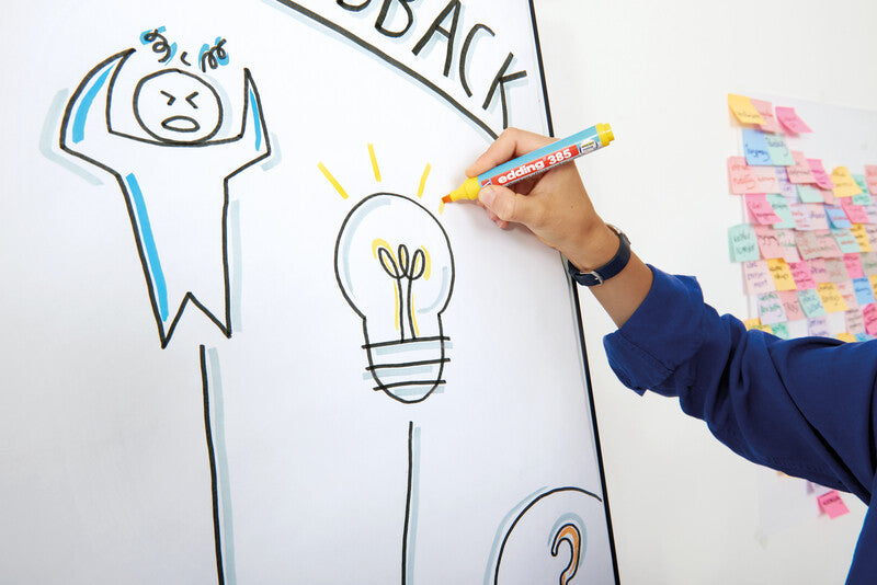 Edding Flipchart-Marker – Rundspitze – Sortiert – 4er-Set – Nachfüllbar