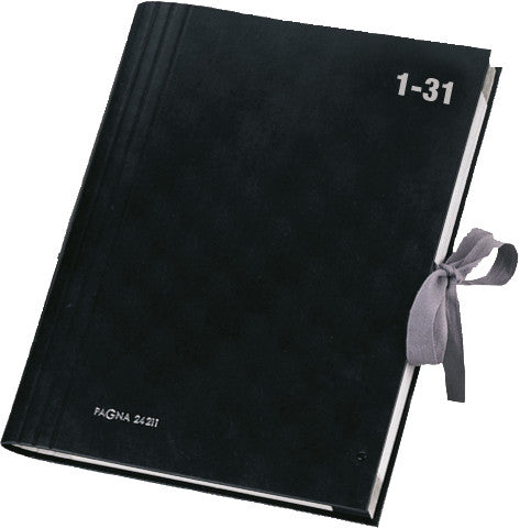 Pagna Sammelmappe für A4, Kunststoff, schwarz, mit Bändern