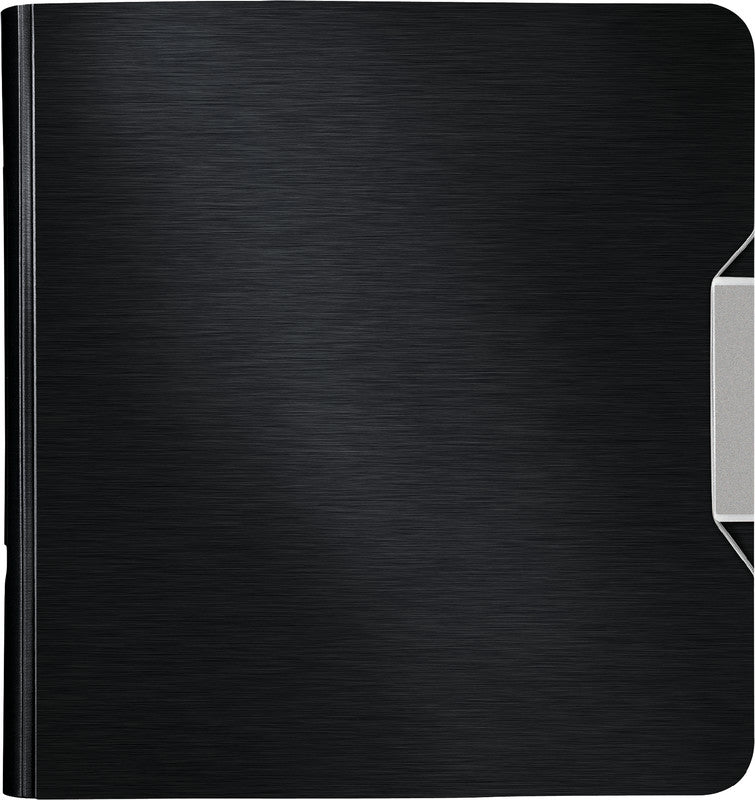 Leitz Ordner – A4 hoch – 2-Ring Hebelmechanik, Rücken 65 mm – satin schwarz, mit Niederhalter, Griffloch