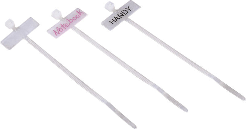 Hama Kabelbinder – 24 mm × 0,10 m, Kunststoff, Weiss, mit Beschriftungsfeld 8 × 24 mm, 25er-Pack