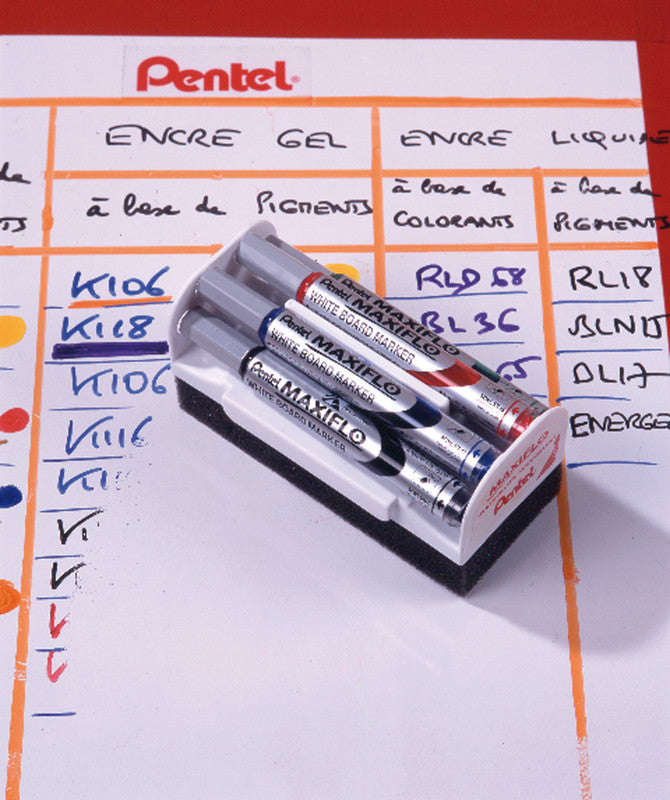 Pentel Whiteboard-Marker Maxiflo MWL5M – Konische Spitze 6 mm – Rot – Trocken abwischbar